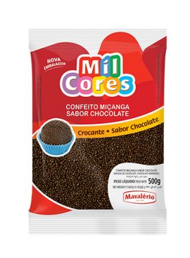 Confeito Miçanga Nº 0 Brigadeiro Chocolate Mil Cores 500gr