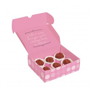 Caixa 6 Brigadeiros Que Seja Doce Rosa Cromus PCT/10un