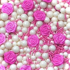 Confeito de Açúcar 540 Sprinkles Rosa Flor Jady Confeitos