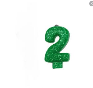 Vela Aniversário Live Colors Com Glitter Nº 2 Verde