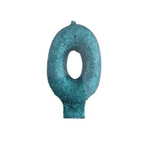 Vela Aniversário Live colors Glitter Nº 0 Azul Tiffany