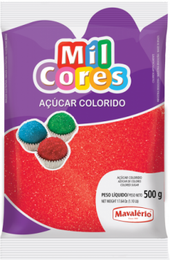 Açúcar Colorido Vermelho Mil Cores 500gr