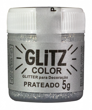 Glitter para Decoração Prateado Glitz Color 5gr