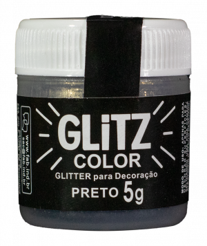 Glitter para Decoração Preto Glitz Color 5gr