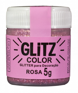 Glitter para Decoração Rosa Glitz Color 5gr