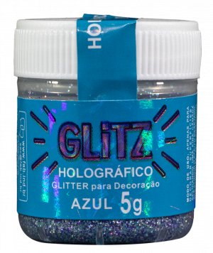 Glitter para Decoração Azul Holográfico Gliz 5gr