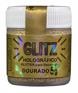 Glitter para Decoração Dourado Holográfico Glitz 5gr