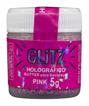 Glitter para Decoração Pink Holográfico Glitz 5gr