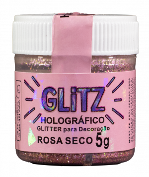 Glitter para Decoração Rosa Seco Holográfico Glitz 5gr
