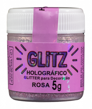 Glitter para Decoração Rosa Holográfico Glitz 5gr