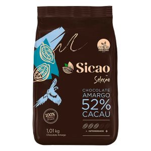 Chocolate Gotas Amargo Seleção 52% Cacau Sicao 1,01kg