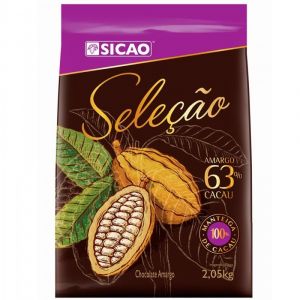 Chocolate Gotas Meio Amargo 63% Cacau Seleção Sicao 2,05kg