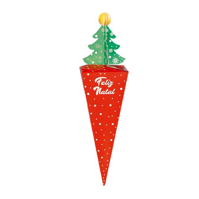 Caixa Cone Árvore de Natal Decora Doces PCT/8un